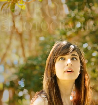 Female model portrait outdoor trees summer