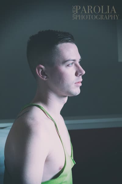 Kyler Ash, Portrait, male model, male portrait, profile, unlit room portrait